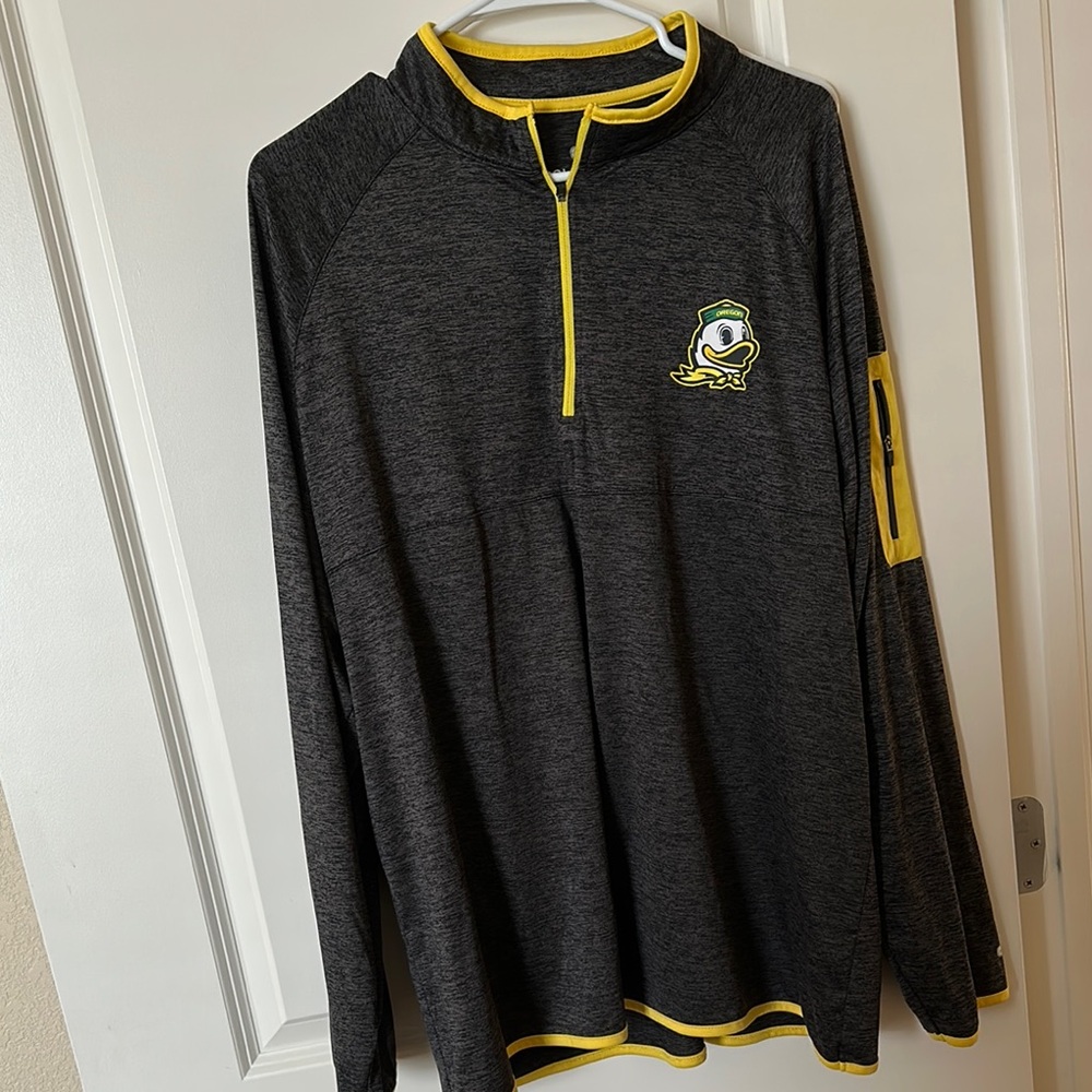 Oregon Ducks Black and Yellow Quarter-Zip Pullover
